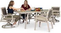 White Wash Patio Dining Set 5 Piece - Lake House