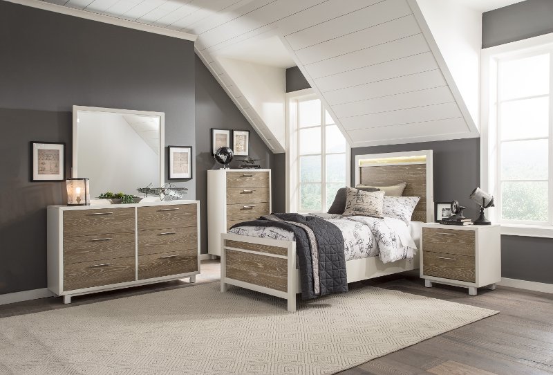 White And Oak 4 Piece Twin Bedroom Set Brampton