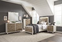 White and Oak 4 Piece Full Bedroom Set - Brampton