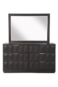 Modern Espresso Brown Beveled Mirror - Maddax-2