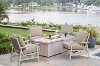White Washed Fire Pit Patio Set - Lake House