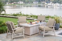 White Washed Fire Pit Patio Set - Lake House