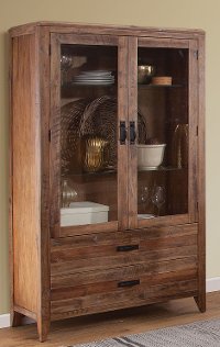 Rustic Rough Sawn Curio Cabinet - Havanna