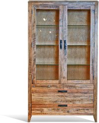 Rustic Rough Sawn Curio Cabinet - Havanna-2
