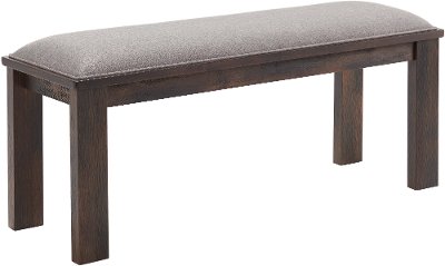 Dark Brown Upholstered Dining Bench - Marquee