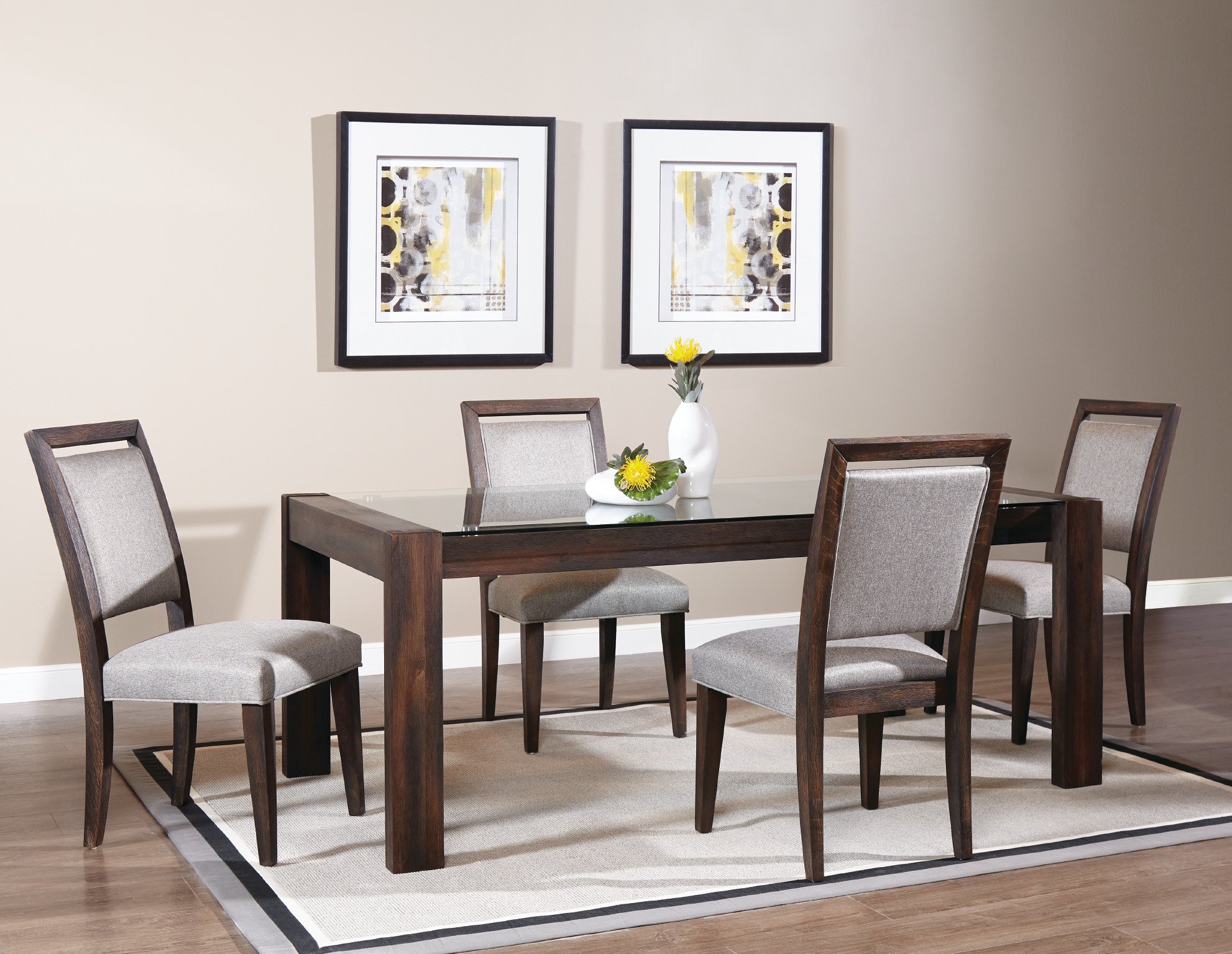 Contemporary Dark Brown 5 Piece Dining Set - Marquee-1