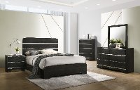Modern Dark Brown 4 Piece King Bedroom Set - Chantal