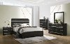 Clearance Modern Dark Brown 4 Piece Queen Bedroom Set - Chantal