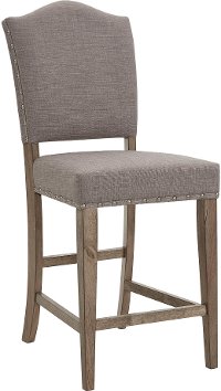 Brown and Gray Upholstered Counter Height Stool - Keystone
