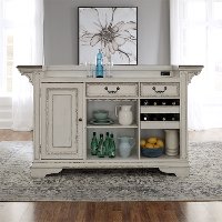 Antique White Bar Cabinet - Magnolia Manor