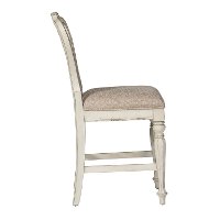 Classic White and Ivory Counter Height Stool - Magnolia Manor-2