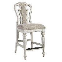 Classic White and Ivory Counter Height Stool - Magnolia Manor-5