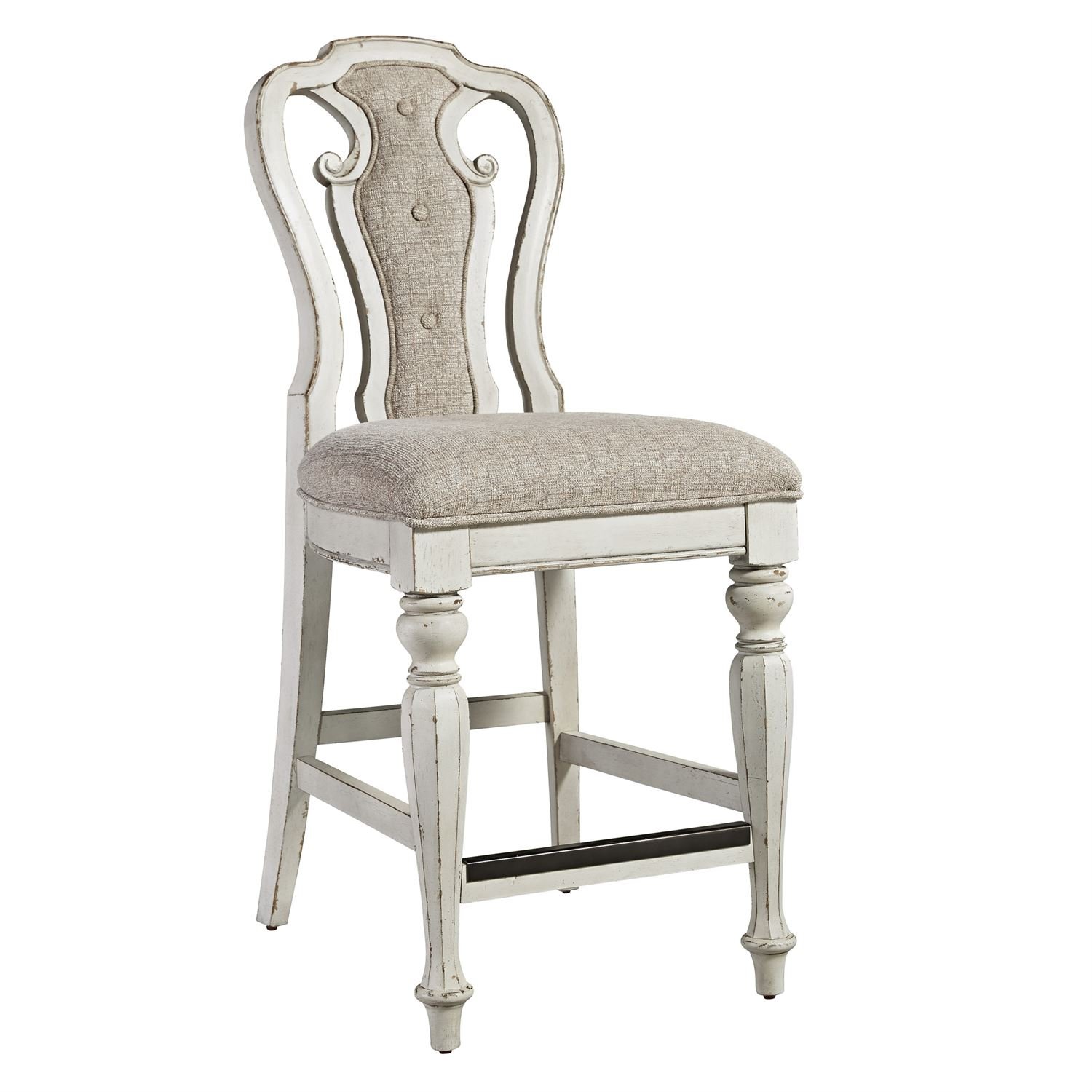 Magnolia Manor Classic White and Ivory Counter Height Stool-5