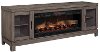 76 Inch Charcoal Brown TV Stand and Fireplace - Berkeley