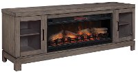 76 Inch Charcoal Brown TV Stand and Fireplace - Berkeley