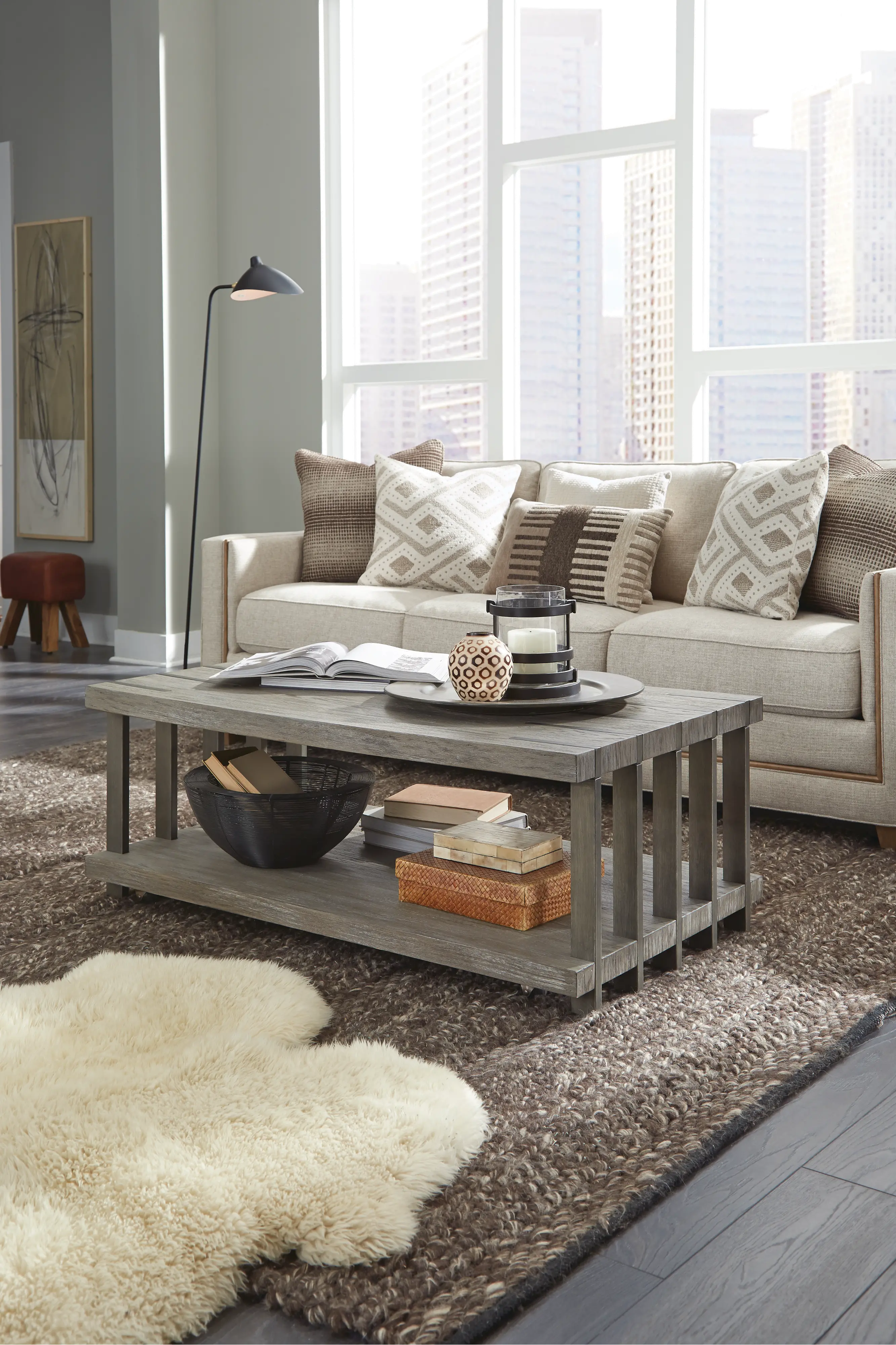 Eldridge Weathered Gray Coffee Table-2
