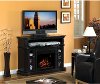 Clearance 54 Inch Espresso Brown TV Stand and Fireplace - Bellemeade