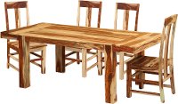 Natural Sheesham Rustic 5 Piece Dining Set - Tahoe Two