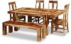 Natural Sheesham Rustic 6 Piece Dining Set - Tahoe Two