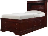 Classic Cherry Twin Storage Bed - Bordeaux