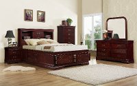 Classic Cherry 4 Piece Twin Bedroom Set - Bordeaux
