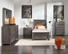 Rustic Charcoal Gray 4 Piece Twin Bedroom Set - Wheaton