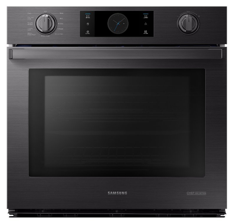 Samsung Chef 30 Inch Single Wall Oven With Flex Duo 5 1 Cu Ft Matte Black Stainless Steel