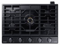 NA36N9755TM Samsung 36 Gas Chef Collection Cooktop with 22K BTU Dual Power Burner - Matte Black