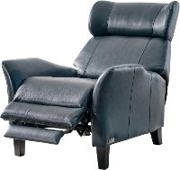 SEA Blue Leather-Match Push Back Recliner - Galaxy-2