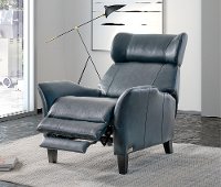 SEA Blue Leather-Match Push Back Recliner - Galaxy-3