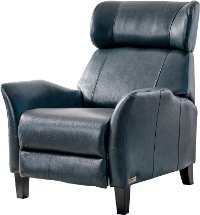 SEA Blue Leather-Match Push Back Recliner - Galaxy-4