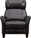 Steel Gray Leather-Match Push Back Recliner - Galaxy