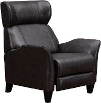 Steel Gray Leather-Match Push Back Recliner - Galaxy-3