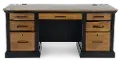 Toulouse Brown and Black Double Pedestal Desk