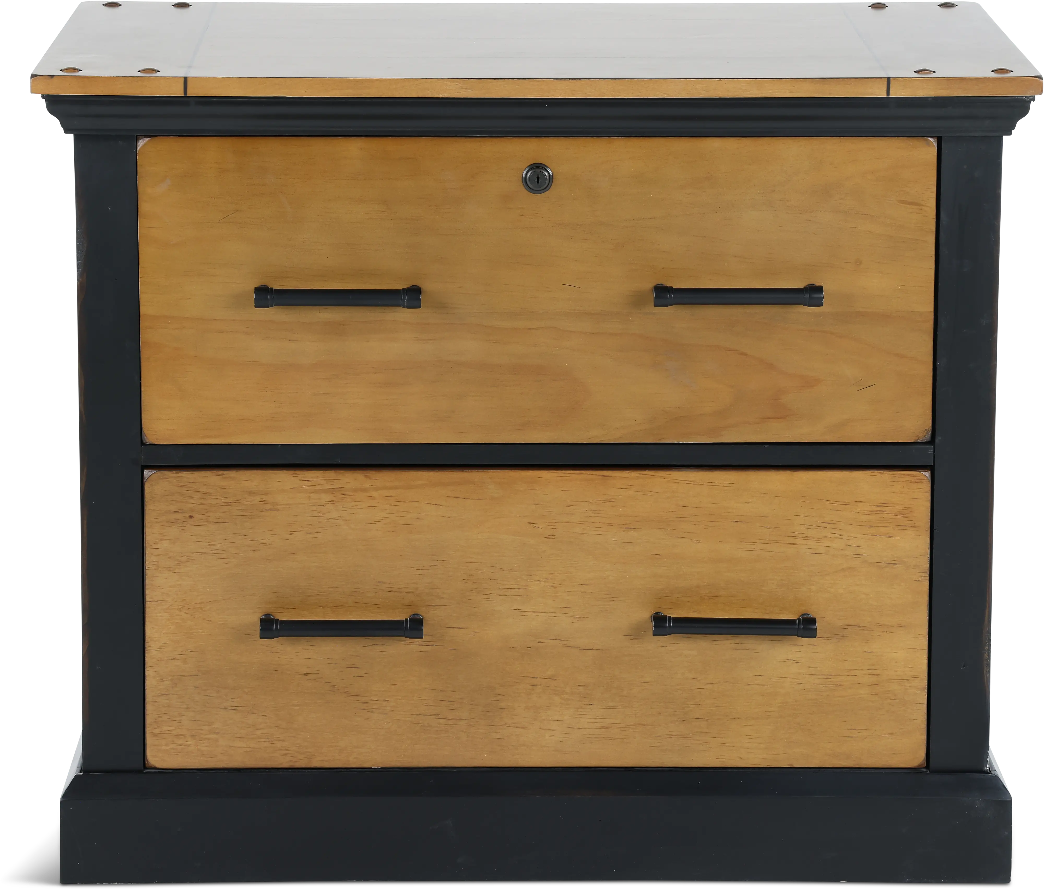 Toulouse Natural Brown and Black Lateral File Cabinet-1