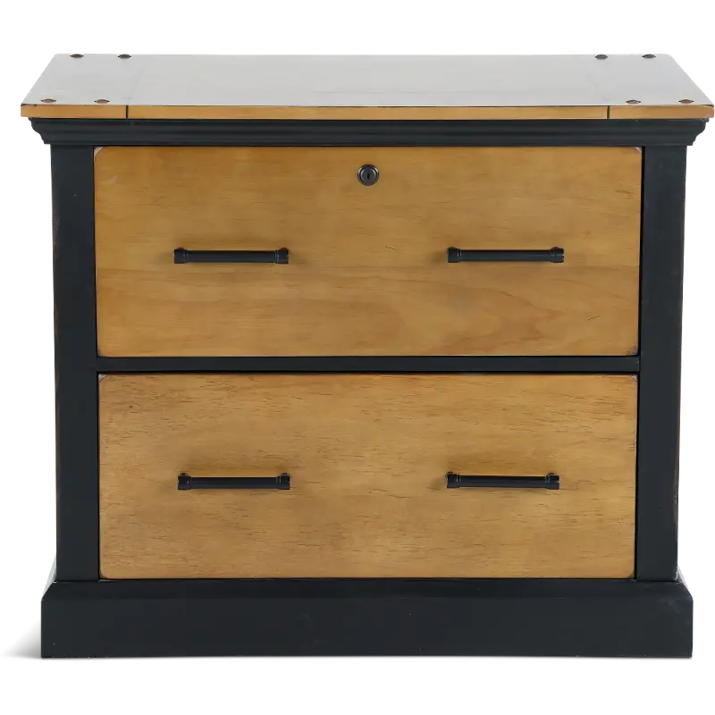 Toulouse Natural Brown and Black Lateral File Cabinet