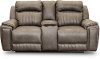 Graphite Gray Standard Power Reclining Loveseat with Console - Silver Screen