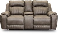 Graphite Gray Standard Power Reclining Loveseat with Console - Silver Screen