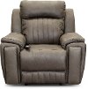 SoCozi Graphite Gray Power Reclining Recliner - Silver Screen