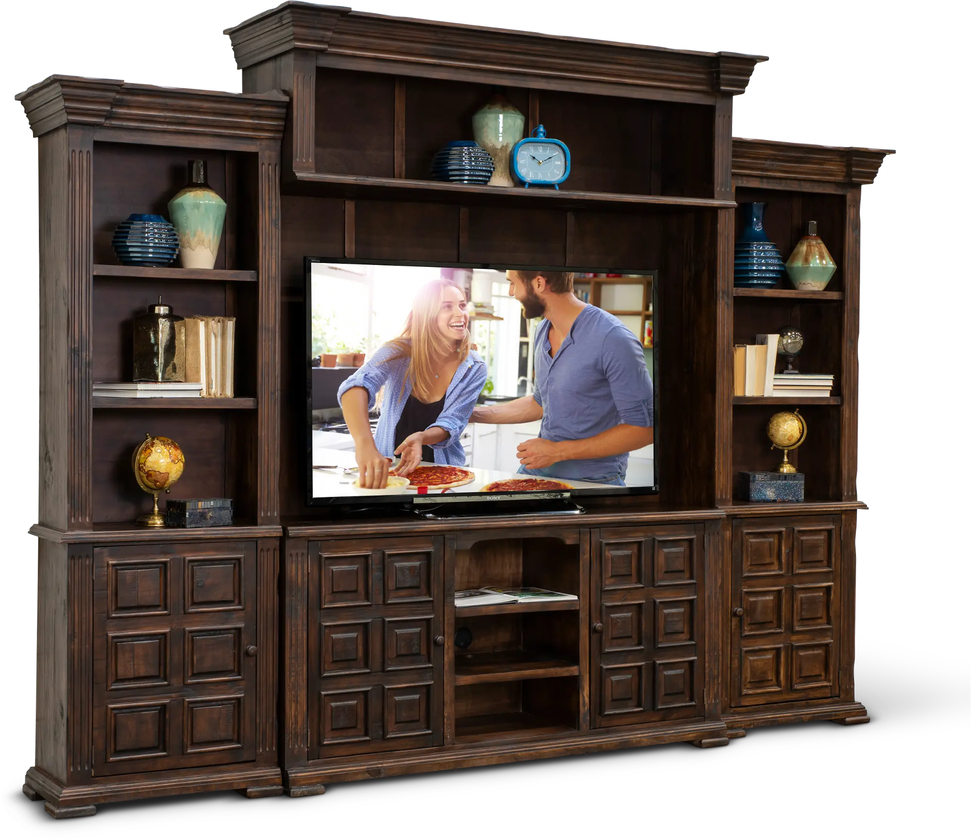 Brown 4 Piece Entertainment Center - Marquis-1