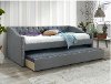 Classic Gray Upholstered Twin Daybed with Trundle - Loretta
