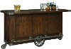 Clearance Mahogany Wood and Metal Bar Cart - Trolley