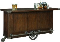 Mahogany Wood and Metal Bar Cart - Trolley
