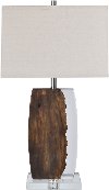 Clear Resin and Chaco Wood Table Lamp