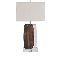 Clear Resin and Chaco Wood Table Lamp