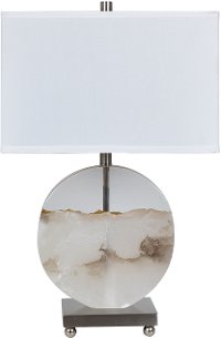 27 Inch Marble Canyon Table Lamp with Satin Nickel Accents
