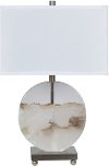 Clearance 27 Inch Marble Canyon Table Lamp with Satin Nickel Accents