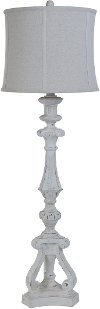 Clearance White Wash Resin Serenity Table Lamp