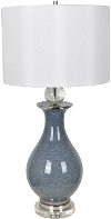 Crystal and Blue Crackle Ceramic Table Lamp