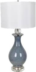 Crystal and Blue Crackle Ceramic Table Lamp
